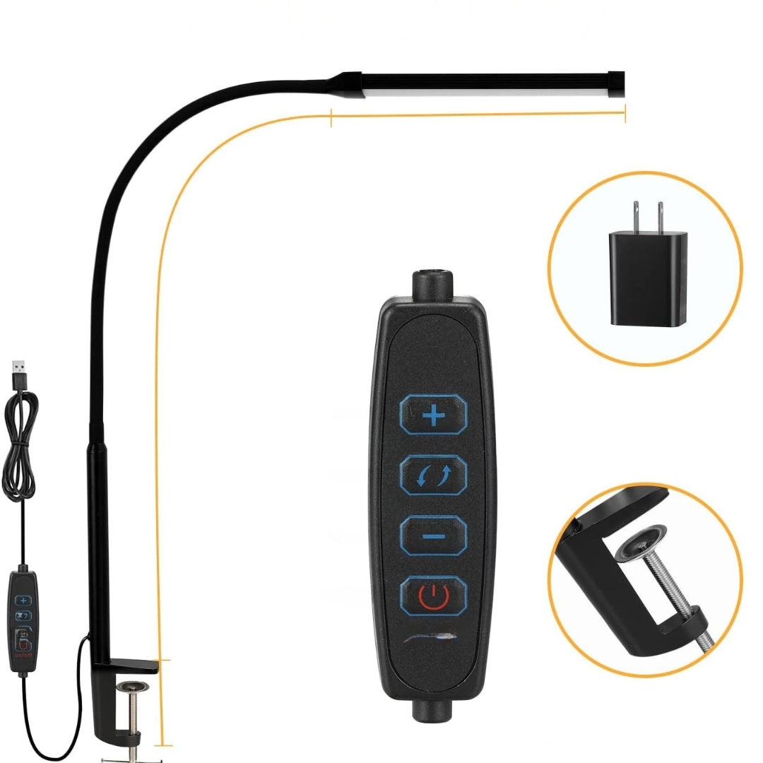 LED Desk Lamp with Adjustable Metal Arm