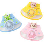 Children's Sun Hat with Fan – Adjustable Summer Hat with Frog Design