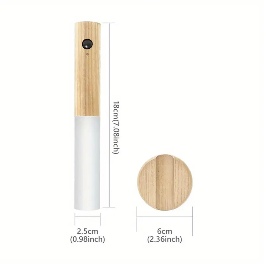 Wooden LED Wall Light with Motion Sensor