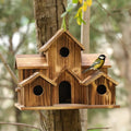 Handcrafted Wooden Birdhouse Tree Birdhouse with 6 Holes