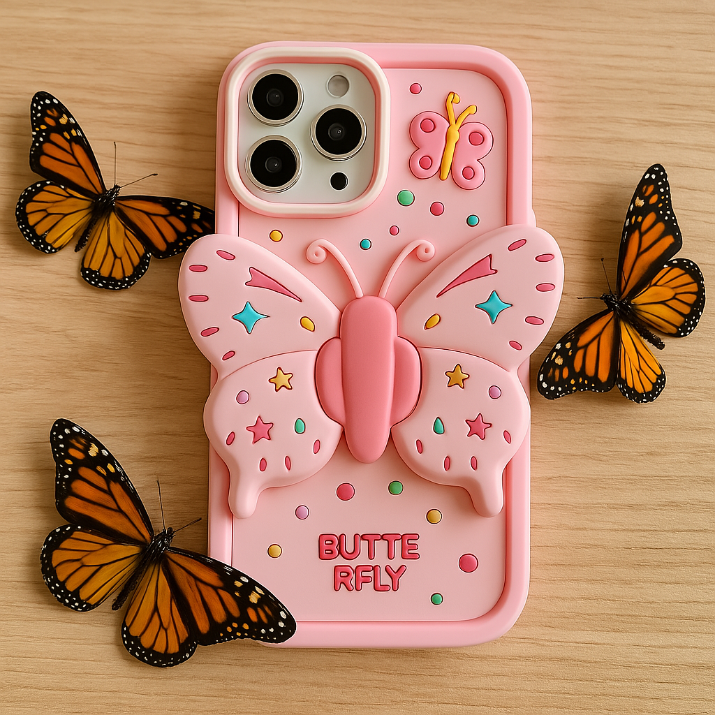 Lovely 3D Folded Butterfly Shockproof iPhone Case