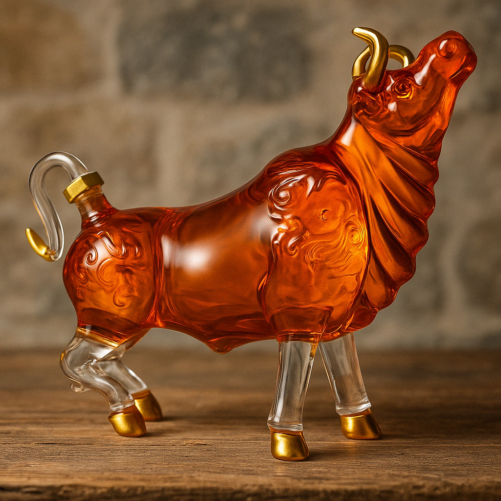 Artistic Bull Glass Decanter