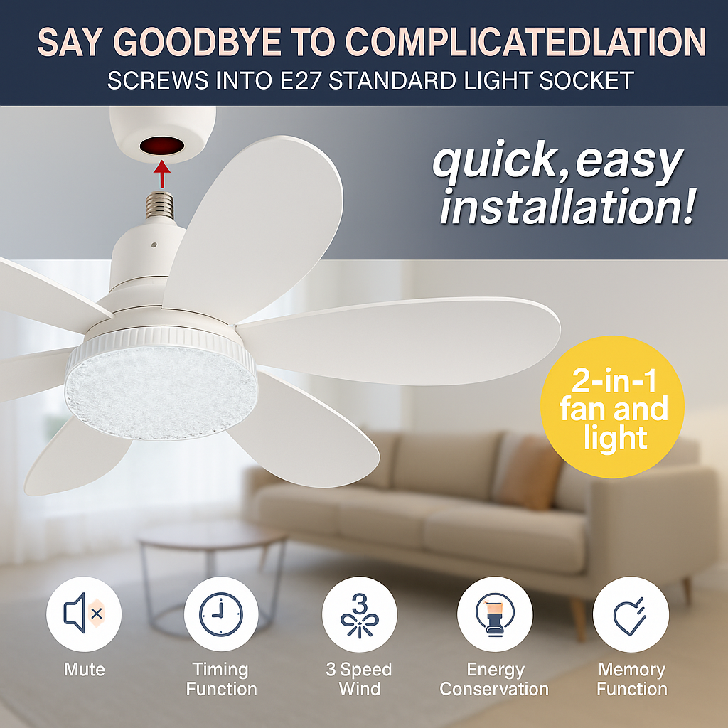 Elegant Flower Energy Saving RC Ceiling Fan Lamp
