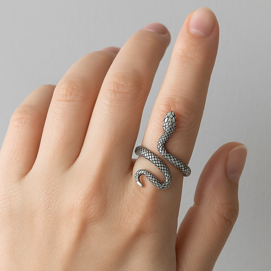Textured Snake Steel Ring