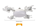 Ceiling Fan Light with Remote Control, Foldable Blades and 249–2000 Lumens