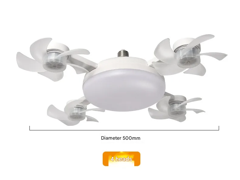 Ceiling Fan Light with Remote Control, Foldable Blades and 249–2000 Lumens