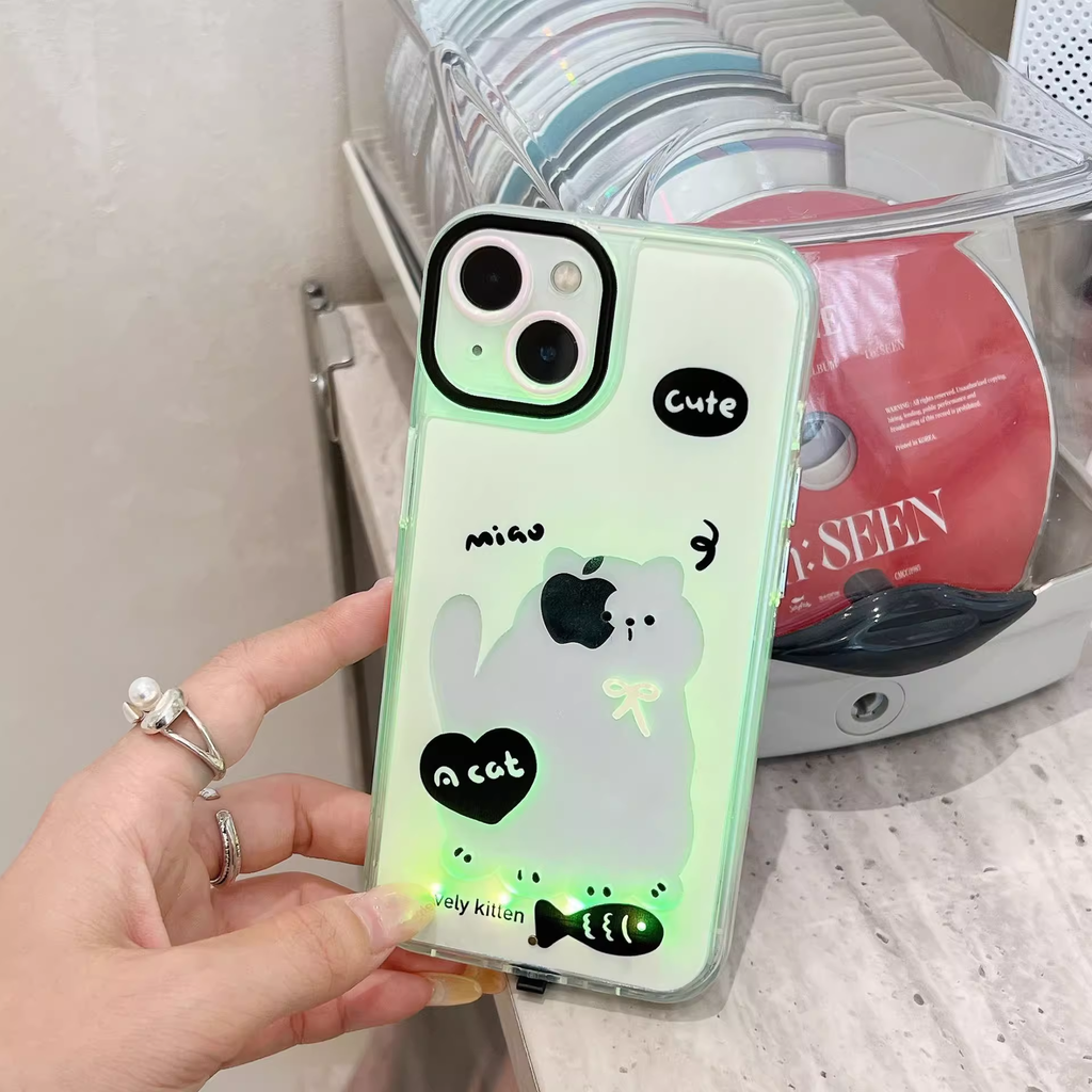 Neon Paws Cat Lover Luminous Phone Case