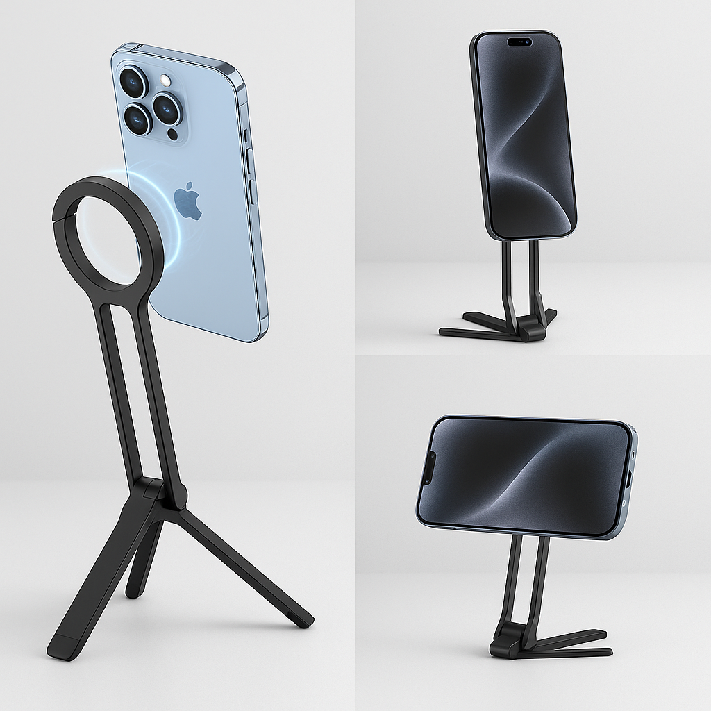 Pocket Size Clip-On Magnetic Foldable Tripod