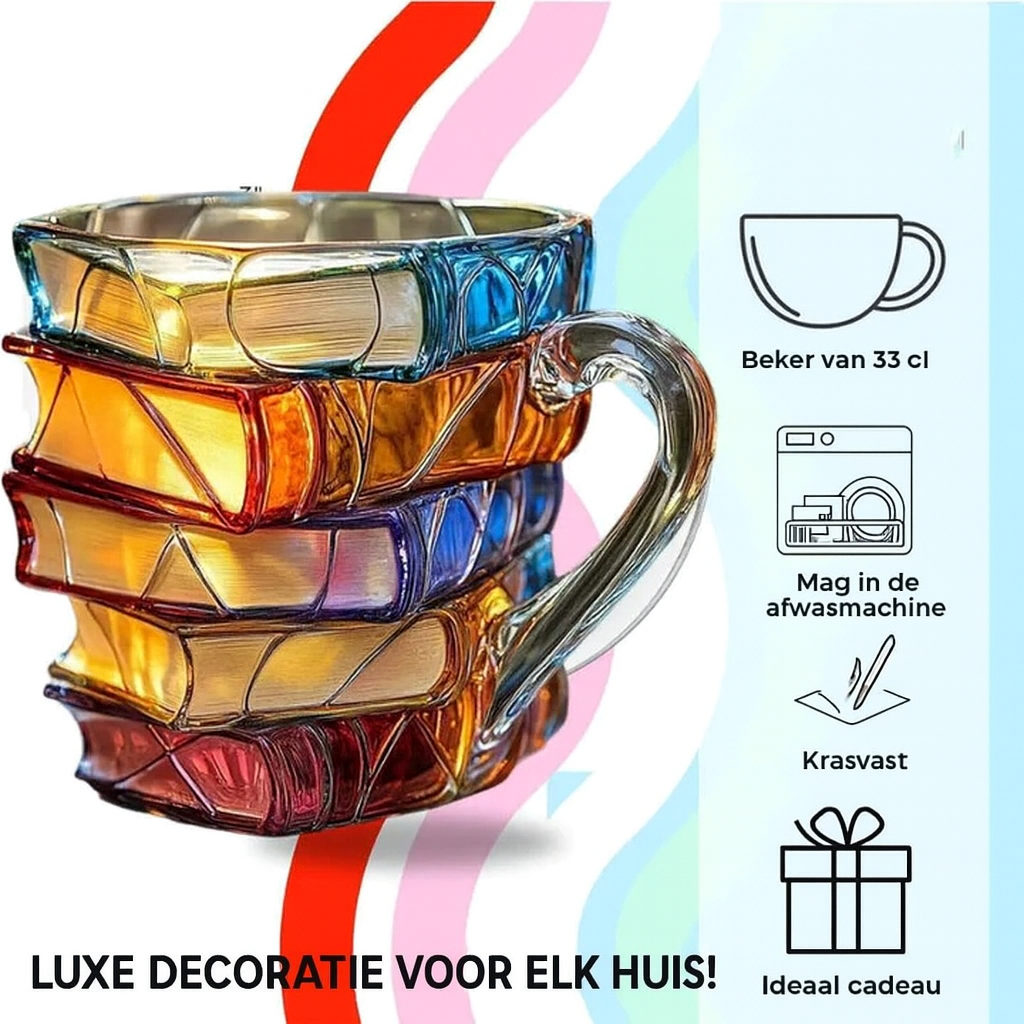BookCup 3D Mug – Hand-Painted Literature Mug in Book Shape