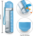 Weekly Pill Organizer Travel Water Bottle