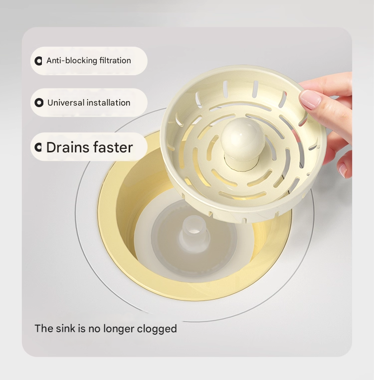Anti-Clogging Removable Universal Sink Filter Drainer