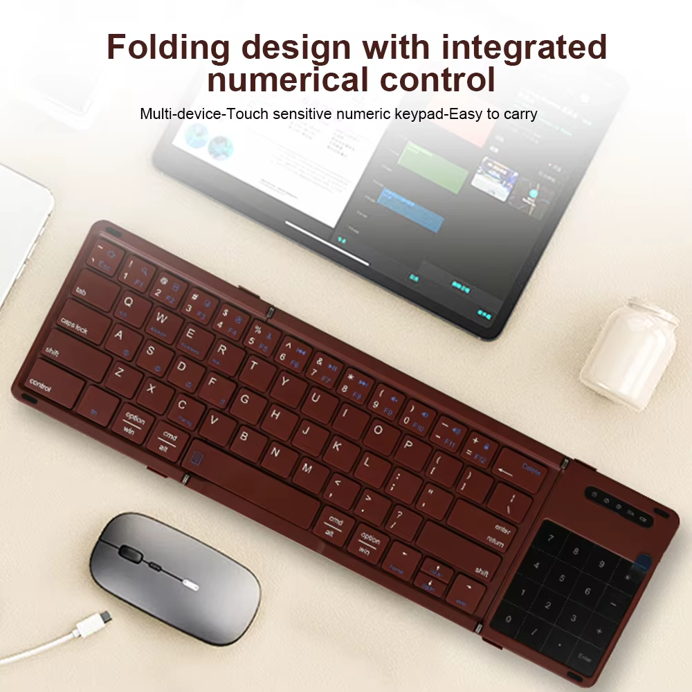Wireless Portable Slim Smart Tri-Fold Bluetooth Keyboard