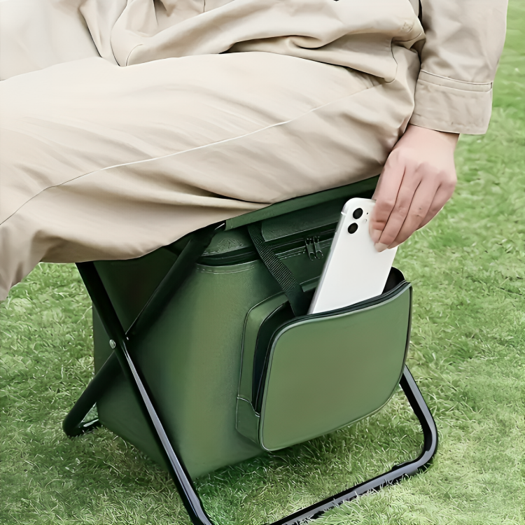 Built-in Cooling Bag Portable Folding Outdoor Stool