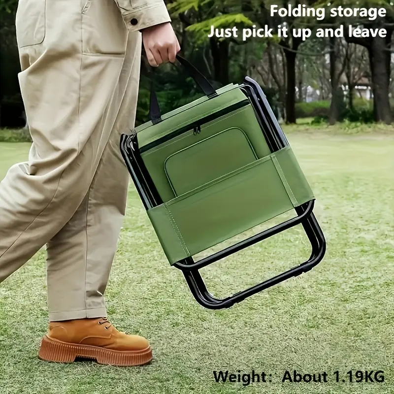 Built-in Cooling Bag Portable Folding Outdoor Stool