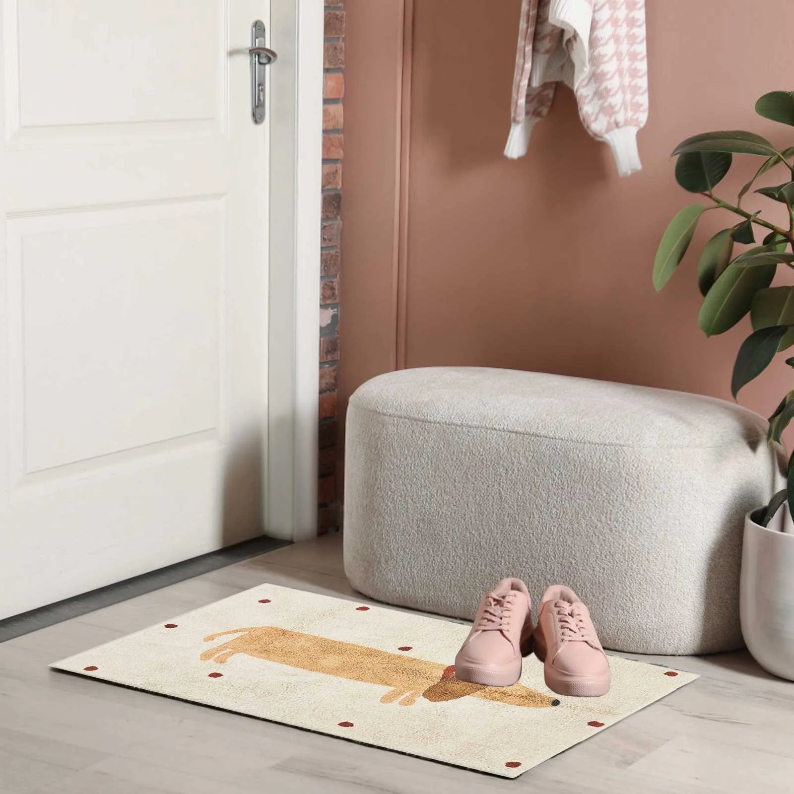 Soft rug with dachshund pattern – Cozy children's rug for the bedroom