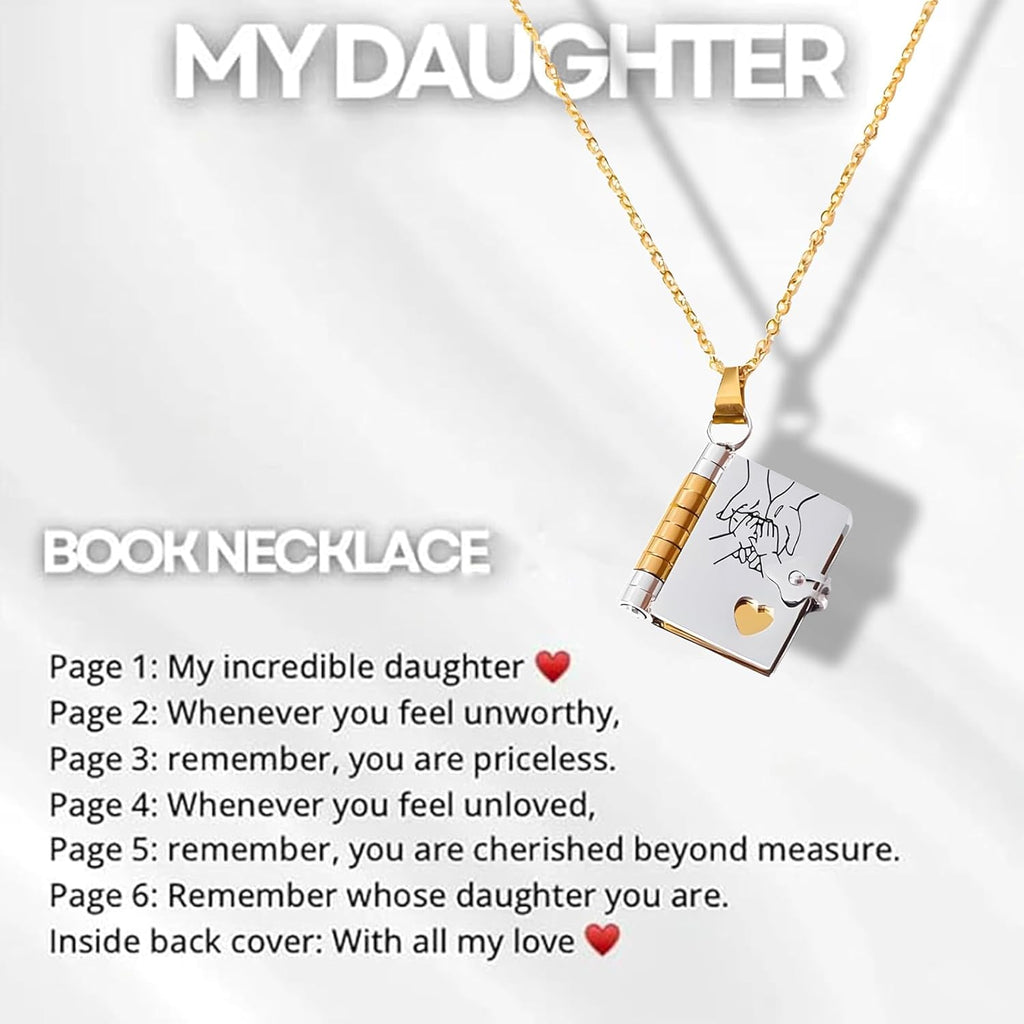 Memory Book Hanger Necklace – Symbolic Jewelry with Loving Message