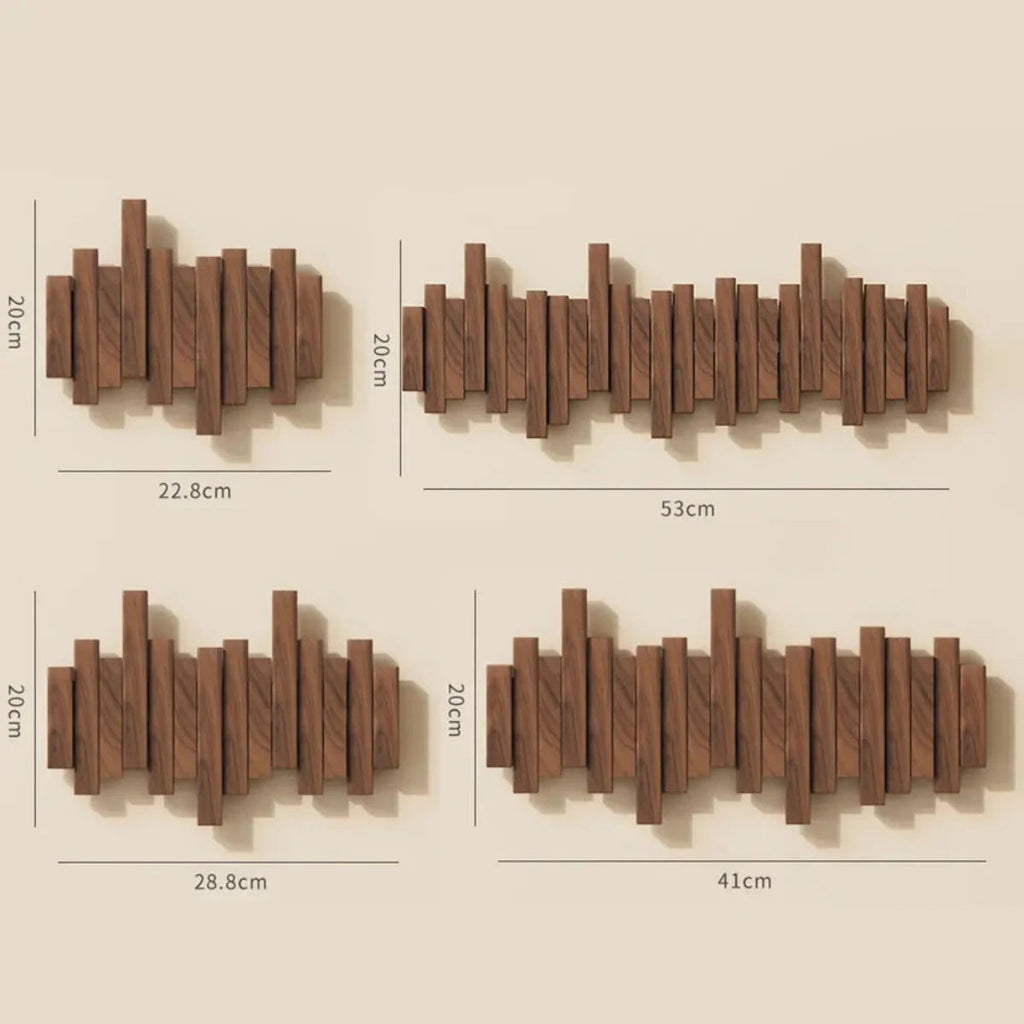 Piano Wall-Mounted Coat Rack – Walnut or Beech Wood Hook Rail for Jackets, Bags & Hats