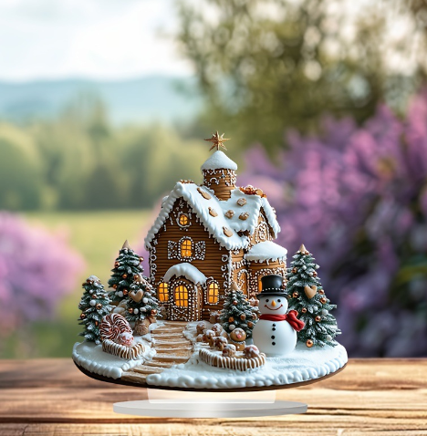 Shining Gingerbread House – Charming Christmas table decoration with lighting