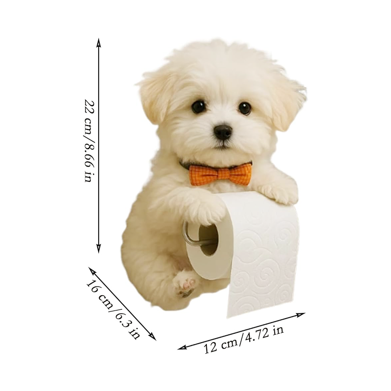Dog Toilet Paper Holder – Decorative Dispenser for a Cheerful Bathroom