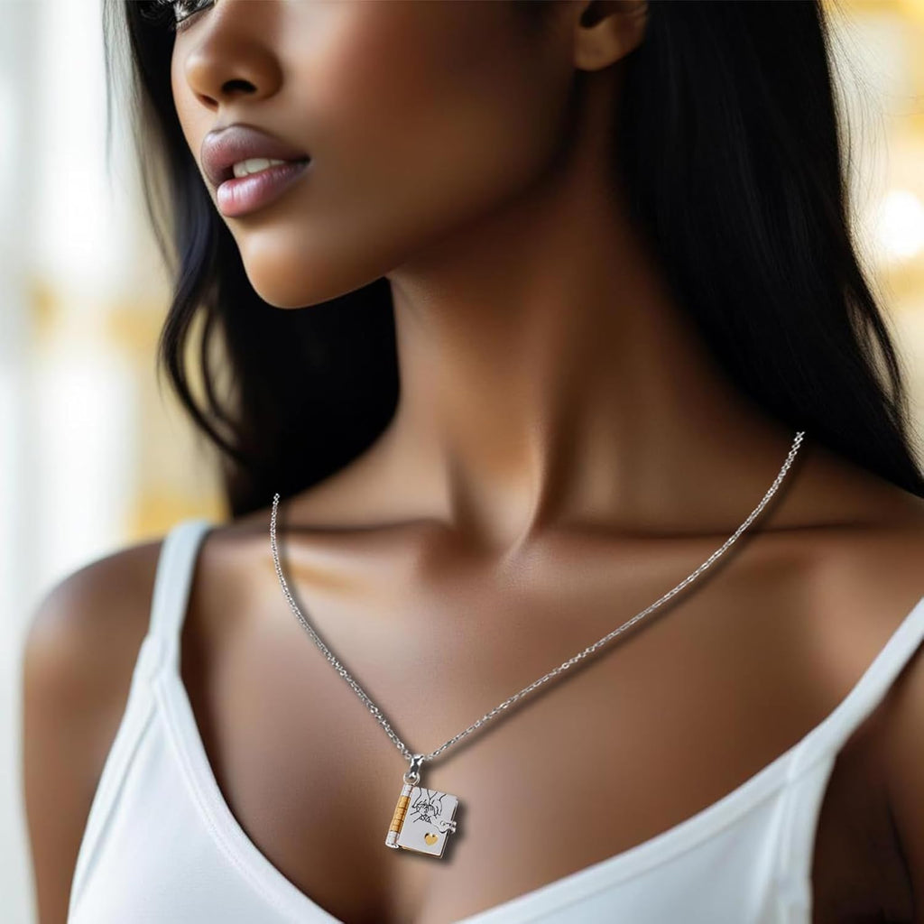 Memory Book Hanger Necklace – Symbolic Jewelry with Loving Message