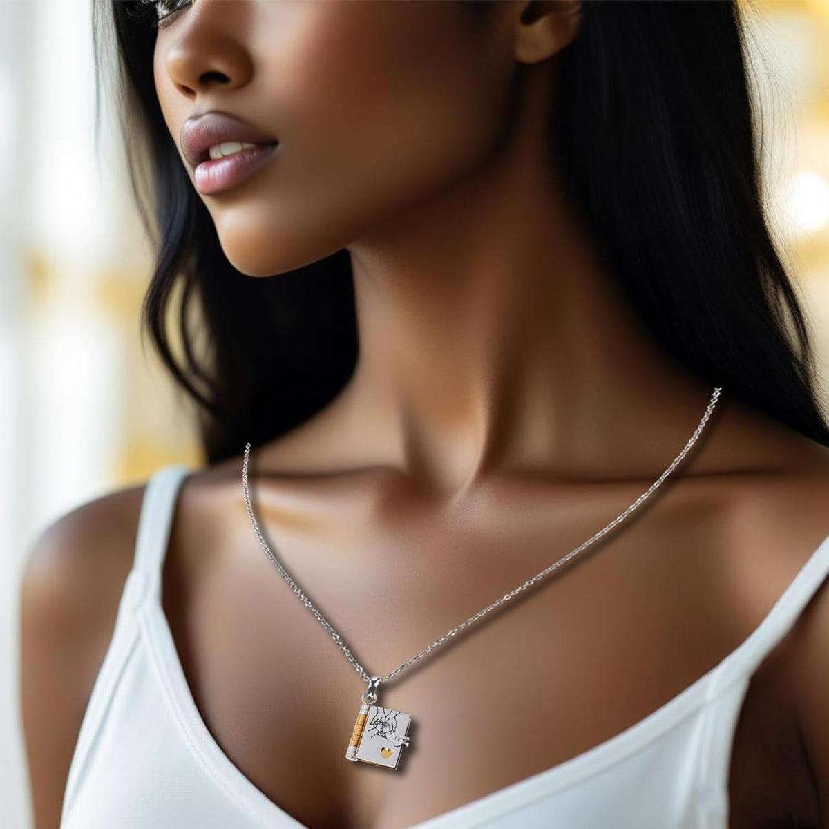 Memory Book Hanger Necklace – Symbolic Jewelry with Loving Message
