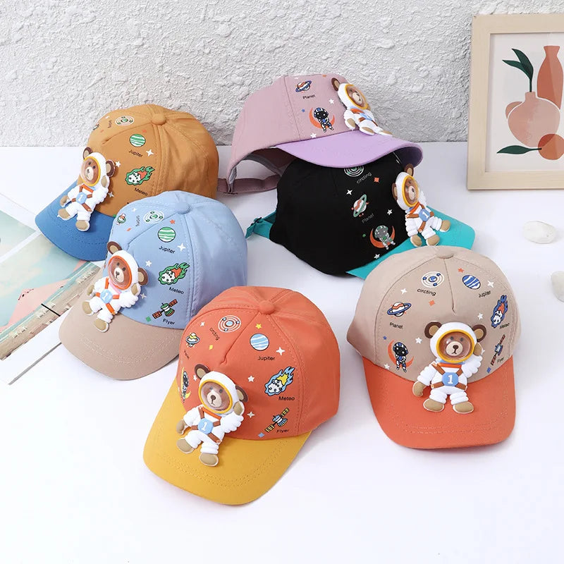 Sunshine – Kids Baseball Cap with Bear and Planet Designs