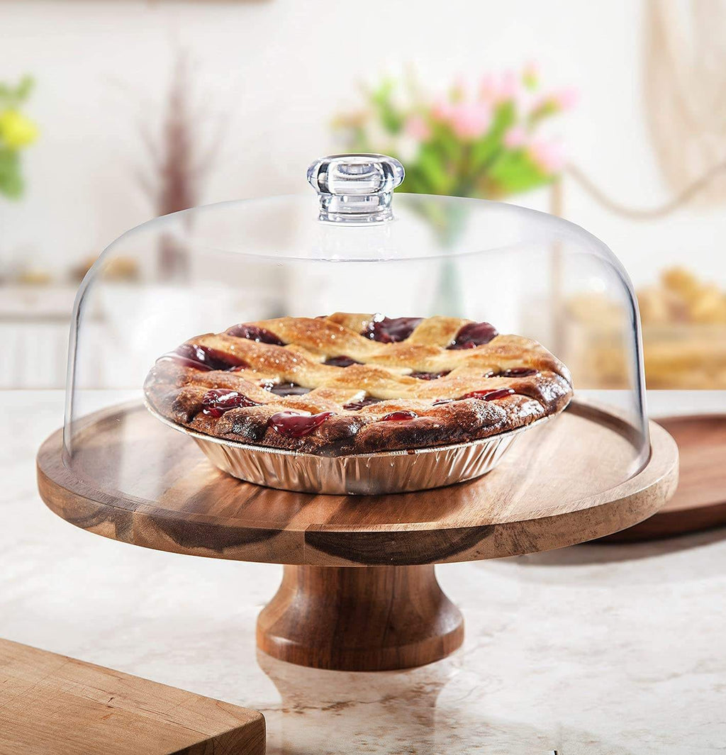 Cake Stand Cake Plate Serving Platter, Acacia Wood
