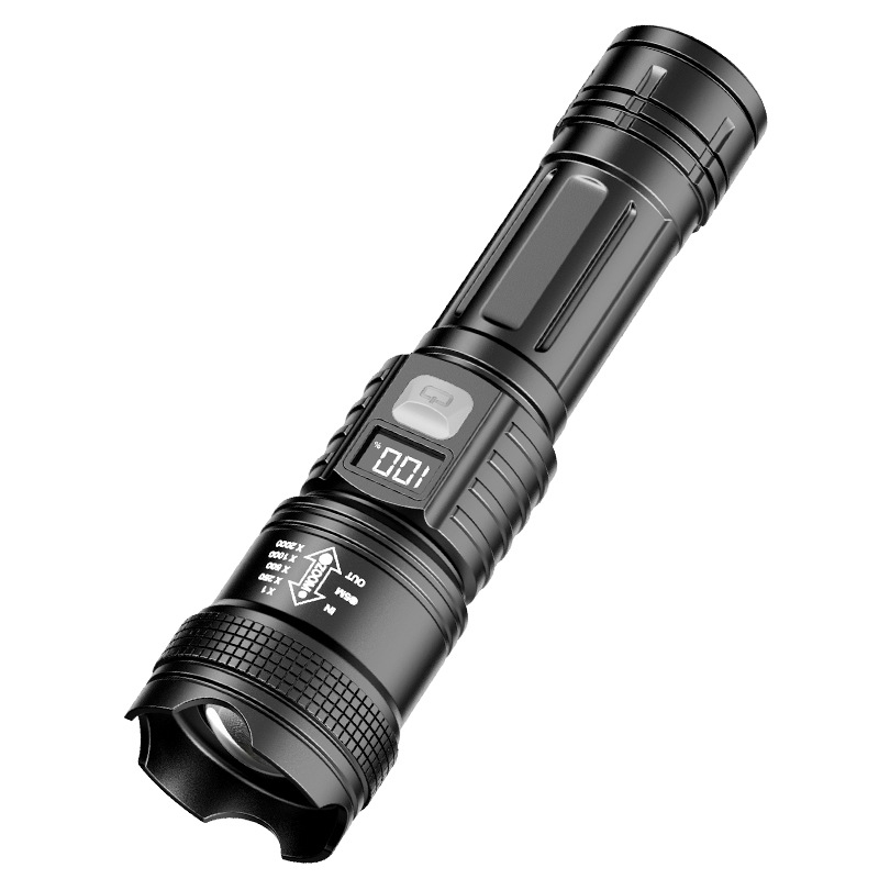 Rechargeable LED Flashlight with Zoom Beam, USB-C Charging and Power Bank