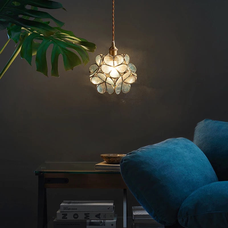Modern Flower Shape Glass LED Pendant Lamp