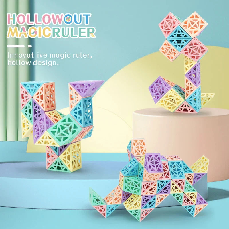 Hollowout Magic Ruler – Creative Building Block Set for Building, Turning & Exploring