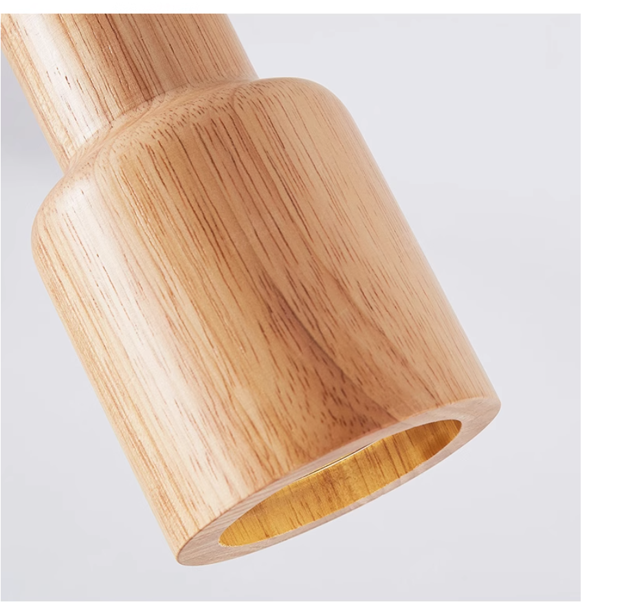 Scandinavian Wooden Pendant Light – Minimalist Design for Living Room and Bedroom | Natural Wood Look