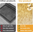 Bamboo Bath Mat Non-Slip Water Repellent Runner Rug For Bathroom Natural Wood Bathroom Shower Rug Non-Slip Fabric