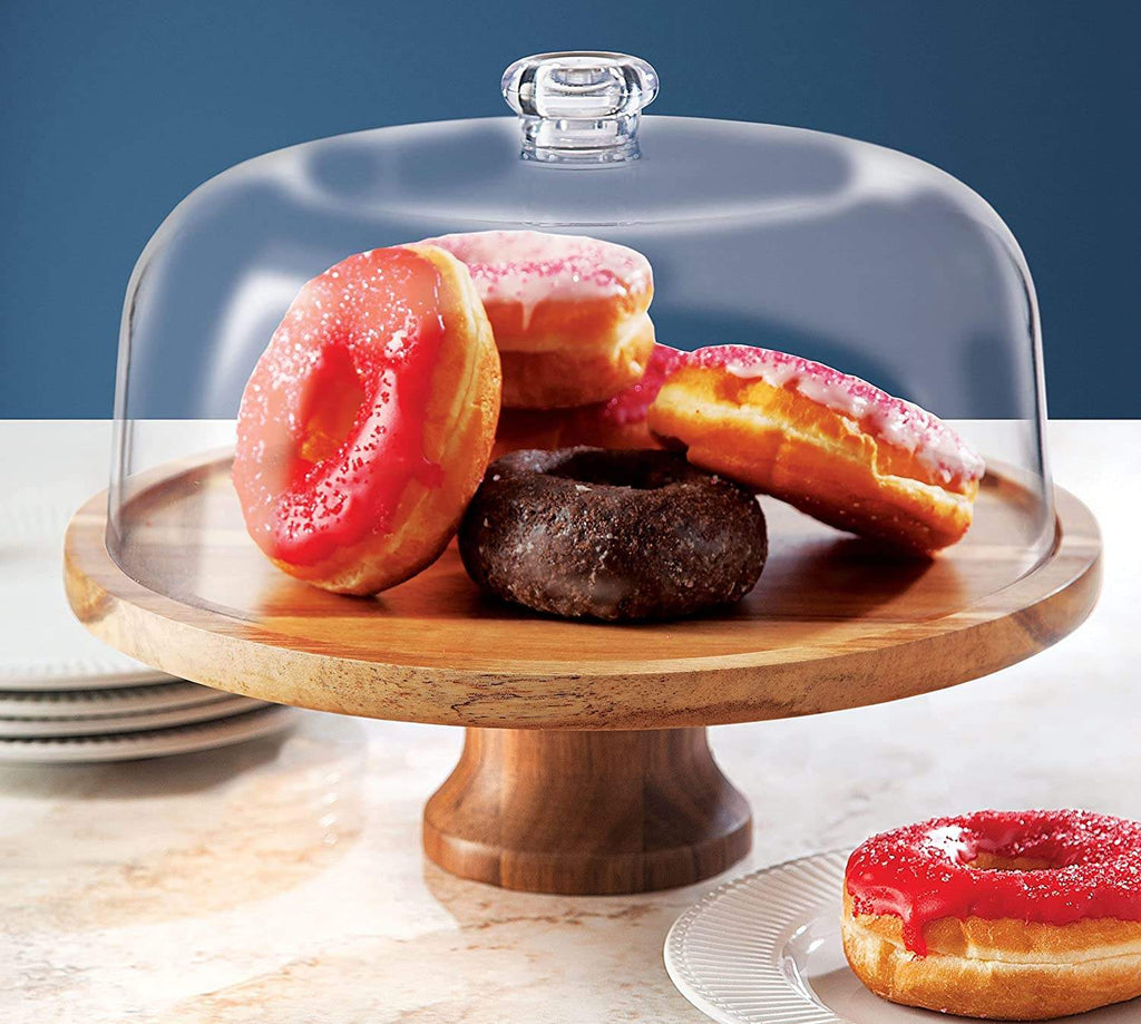 Cake Stand Cake Plate Serving Platter, Acacia Wood