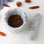 Marble Mortar and Pestle; 
Size: 13*13*9cm; 
Pestle: R5*15cm