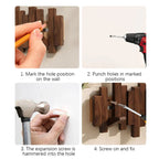 Piano Wall-Mounted Coat Rack – Walnut or Beech Wood Hook Rail for Jackets, Bags & Hats
