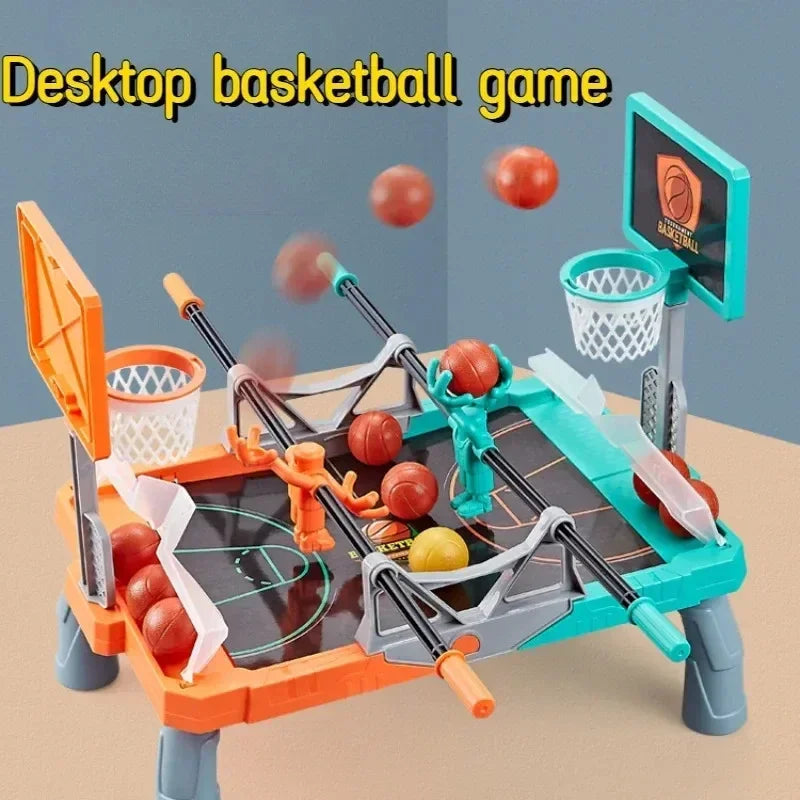 Interactive tabletop basketball game with shooting mechanism