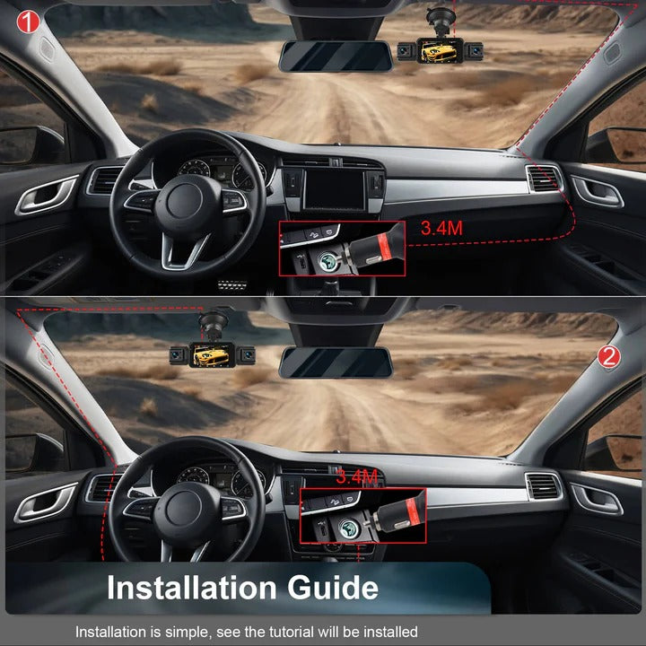 Smart Car Dash Camera System with Night Vision and WiFi