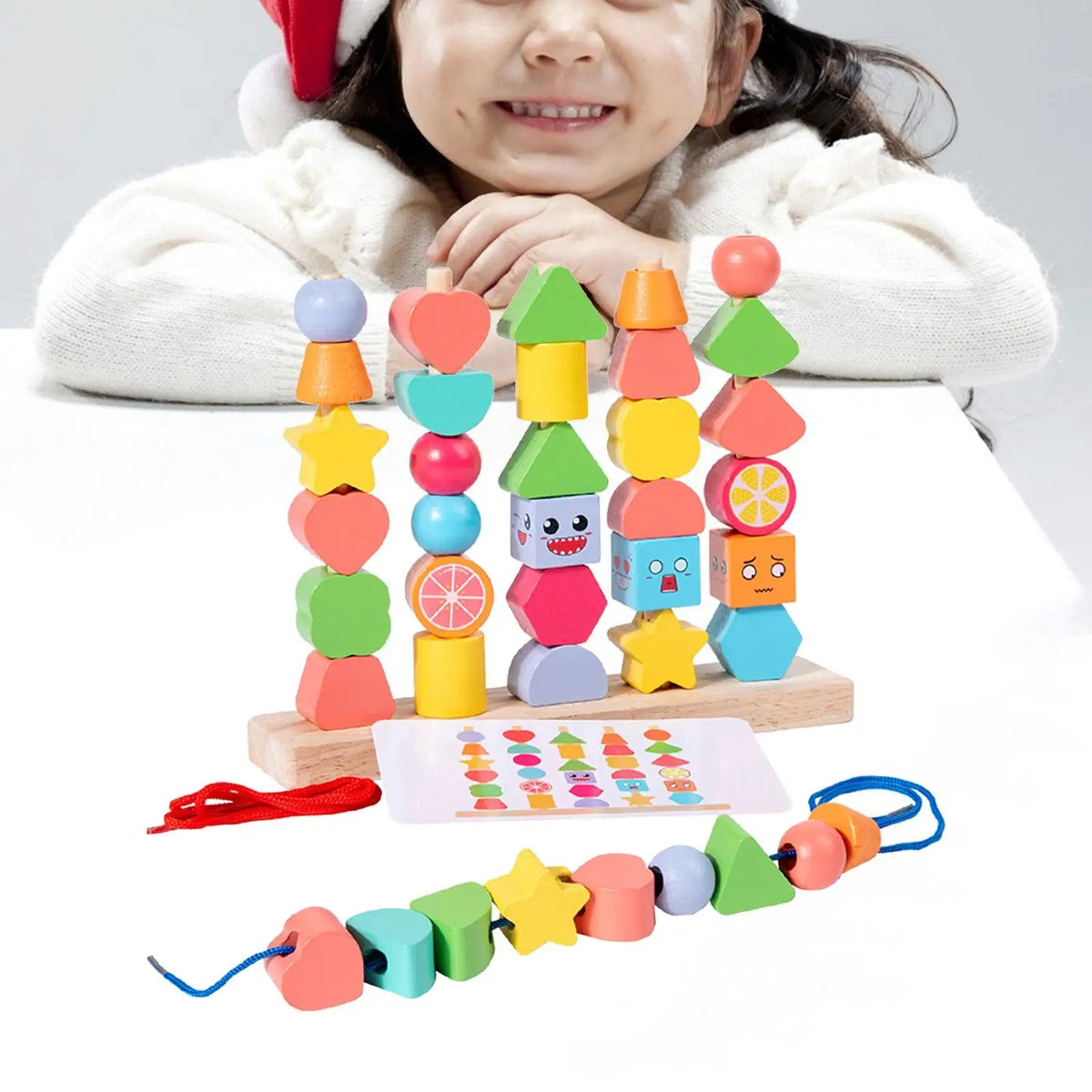 Promotes Spatial Understanding – Learning Blocks Made of Wood with Colorful Shapes