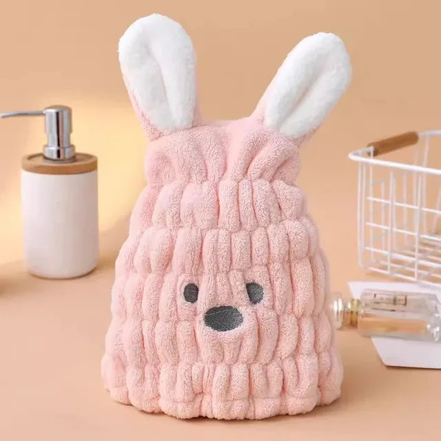 Cozy & Quick – Absorbent Bunny Ear Hair Drying Cap
