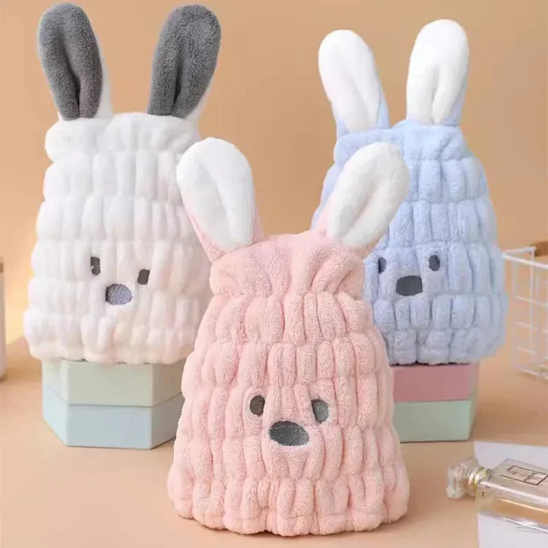 Cozy & Quick – Absorbent Bunny Ear Hair Drying Cap