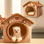 Indoor Cat House with Plush Cushion