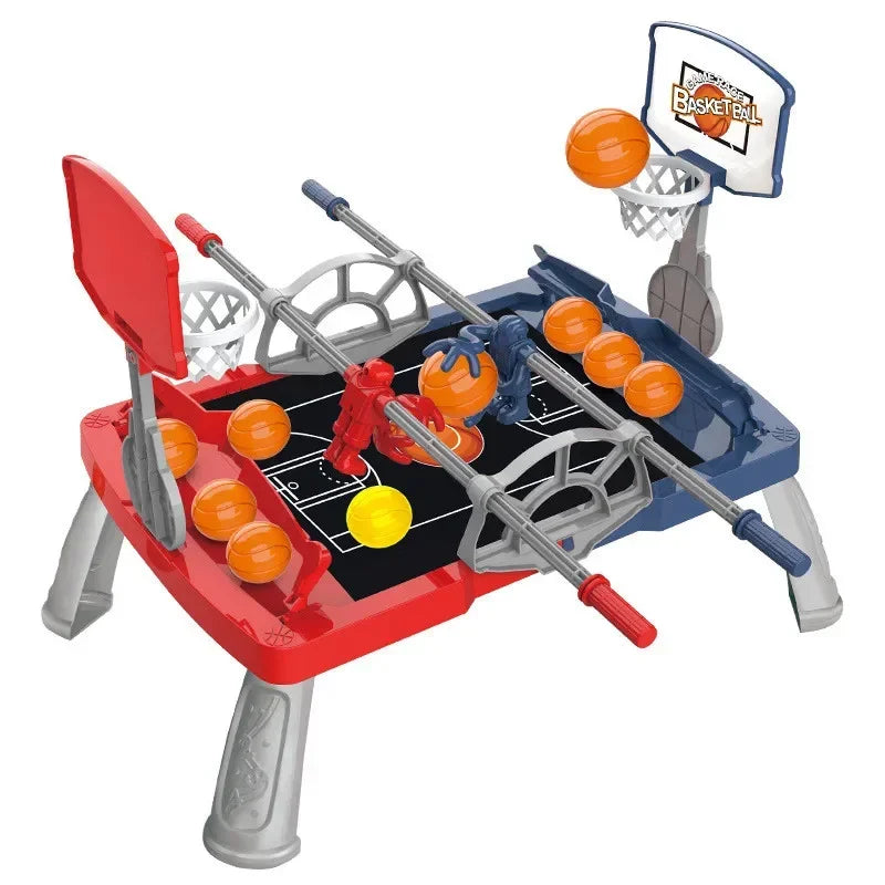 Interactive tabletop basketball game with shooting mechanism