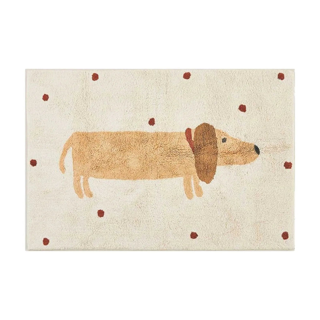 Soft rug with dachshund pattern – Cozy children's rug for the bedroom