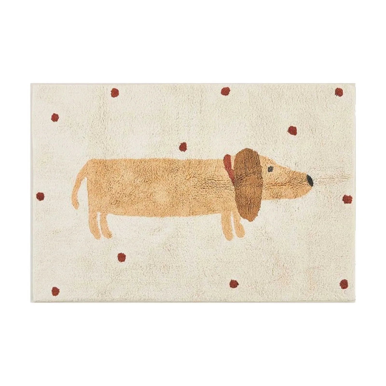 Soft rug with dachshund pattern – Cozy children's rug for the bedroom