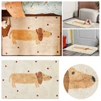 Soft rug with dachshund pattern – Cozy children's rug for the bedroom