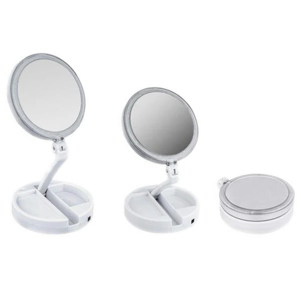 LED Folding Vanity Mirror