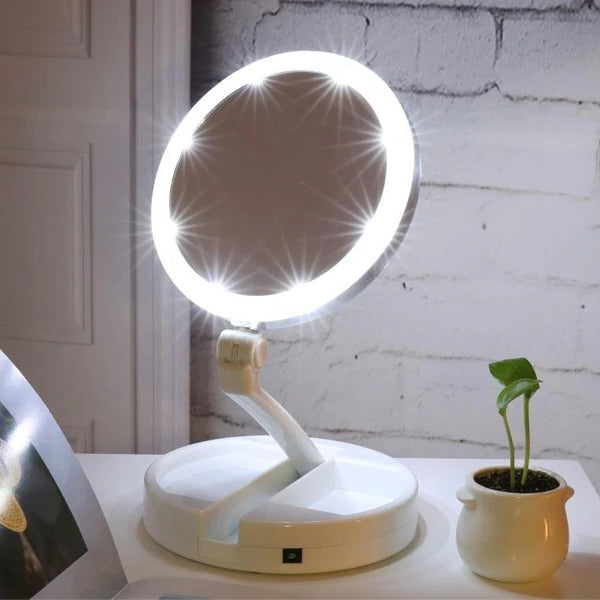 LED Folding Vanity Mirror