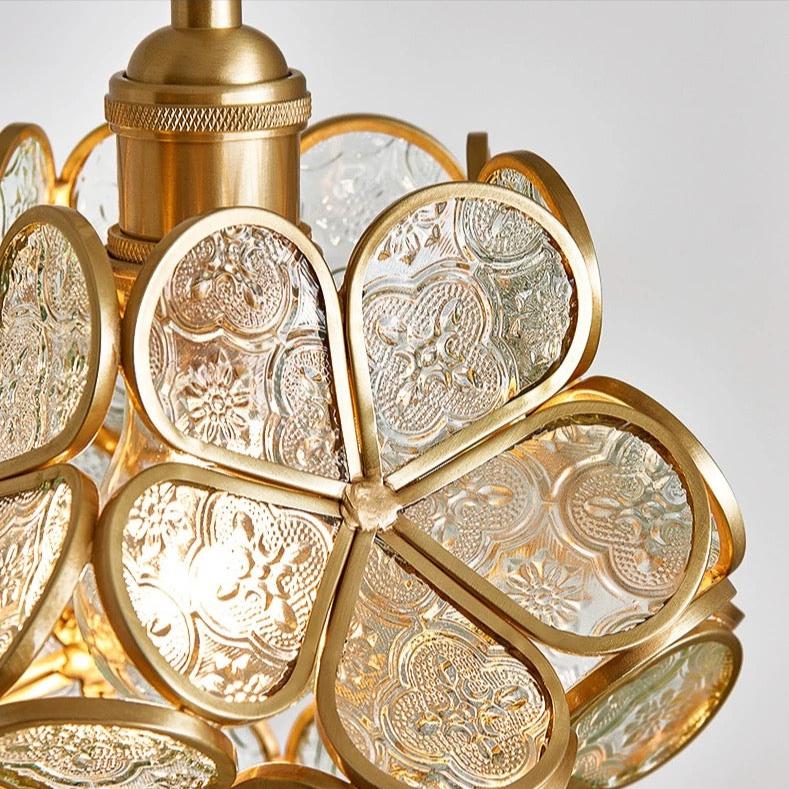 Modern Flower Shape Glass LED Pendant Lamp