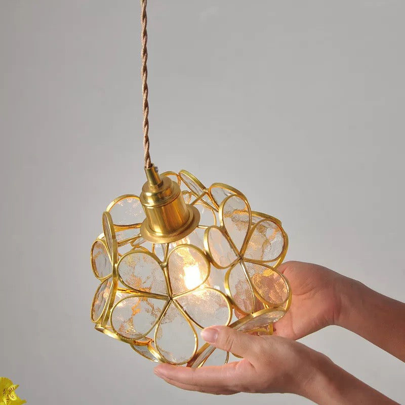Modern Flower Shape Glass LED Pendant Lamp