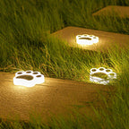 Solar Paw-Print Garden Lights with Warm or Multicolor Illumination